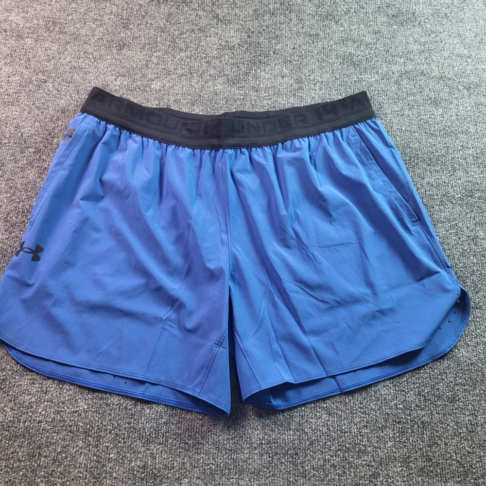 Under Armour Mens 2XL Peak Rover Running Training Shorts Blue Athletic